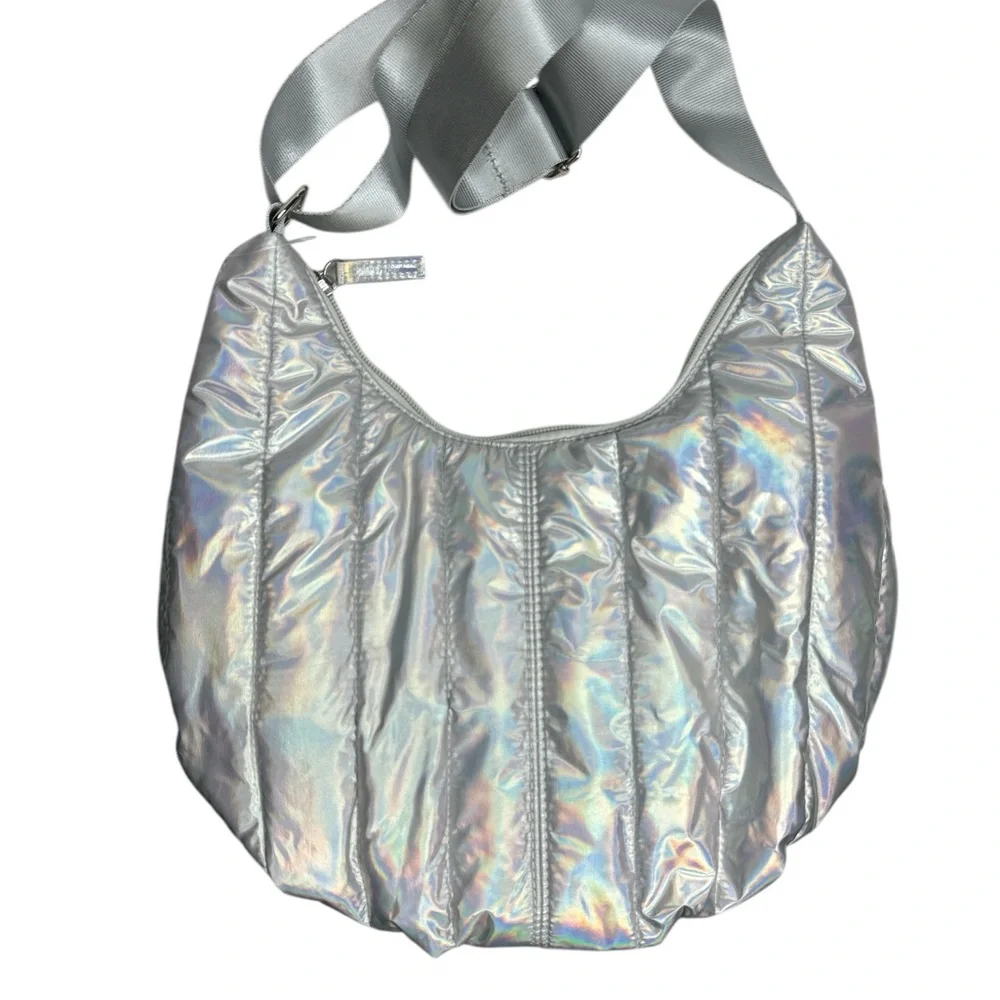 Art Class, Silver Metallic Iridescent Handbag with Adjustable Strap - Picture 1 of 6